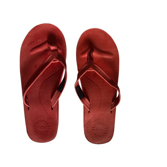 Ugg Womens Red Flip Flops Size 6 - Picture 1 of 6